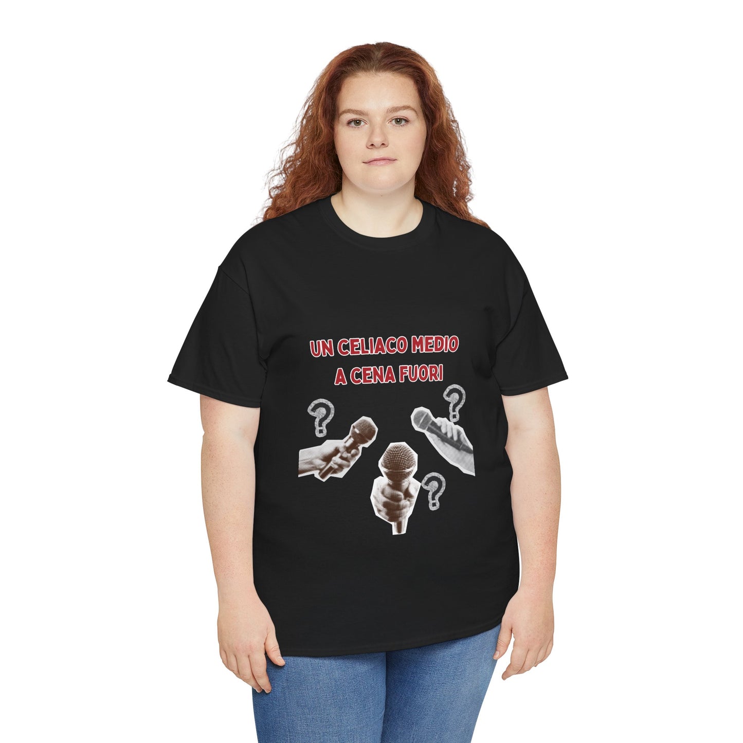 T-Shirt — "Un Celiaco Medio a Cena Fuori" Graphic Tee (Italian Celiac Humor)