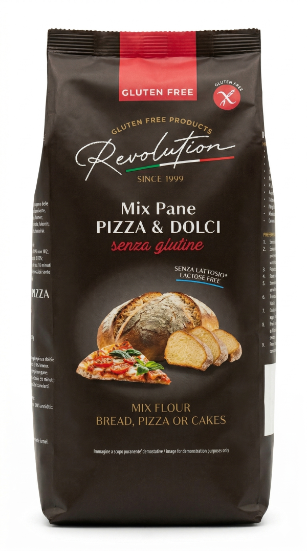 MIX PER PANE E DOLCI SENZA GLUTINE E SENZA LATTOSIO - REVOLUTION