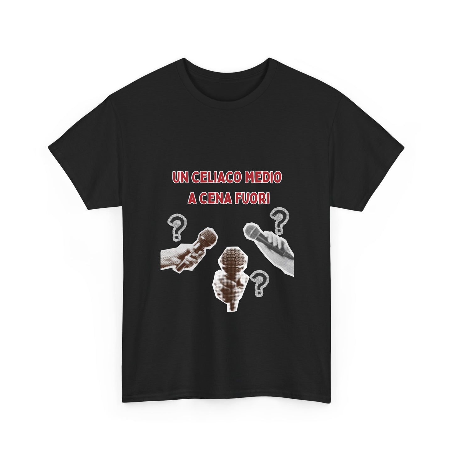 T-Shirt — "Un Celiaco Medio a Cena Fuori" Graphic Tee (Italian Celiac Humor)