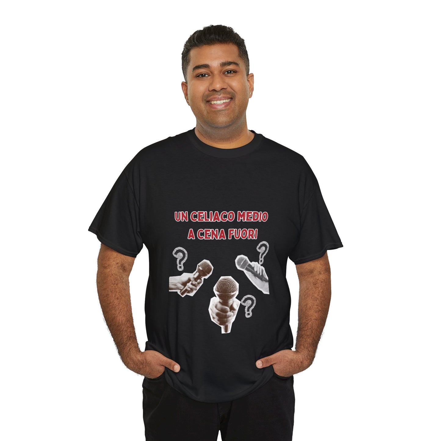 T-Shirt — "Un Celiaco Medio a Cena Fuori" Graphic Tee (Italian Celiac Humor)