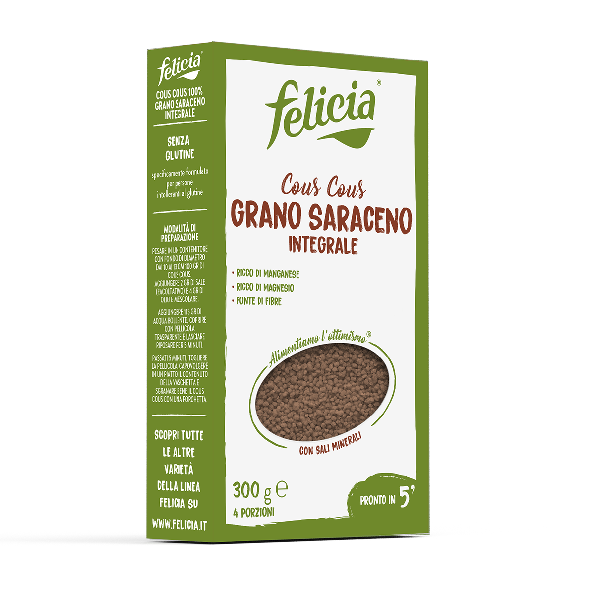 COUS COUS INTEGRALE DI GRANO SARACENO SENZA GLUTINE - FELICIA